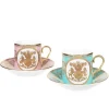 Royal Collection Shop Special Edition Lustre Pink And Green Coffee Cup And Saucer* Cups & Saucers