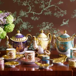 Royal Collection Shop Special Edition Lustre Pink And Green Coffee Cup And Saucer* Cups & Saucers