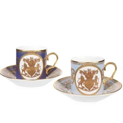 Royal Collection Shop Special Edition Lustre Purple And Blue Coffee Cup And Saucer* Cups & Saucers