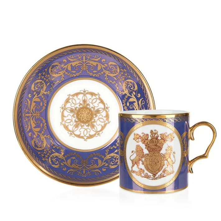 Royal Collection Shop Special Edition Lustre Purple And Blue Coffee Cup And Saucer* Cups & Saucers